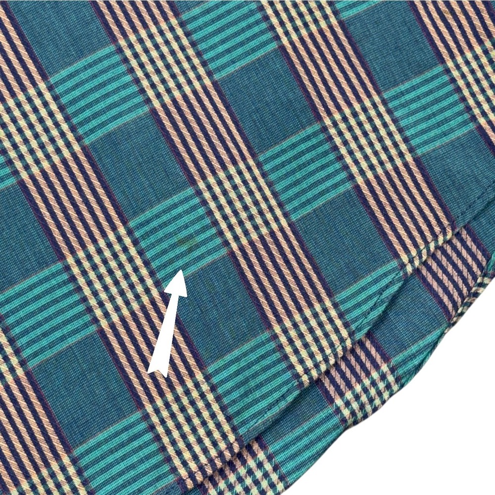 Christian Dior Monsieur Button Up Mens L Teal Plaid Vintage Designer Shirt USA - Picture 5 of 9